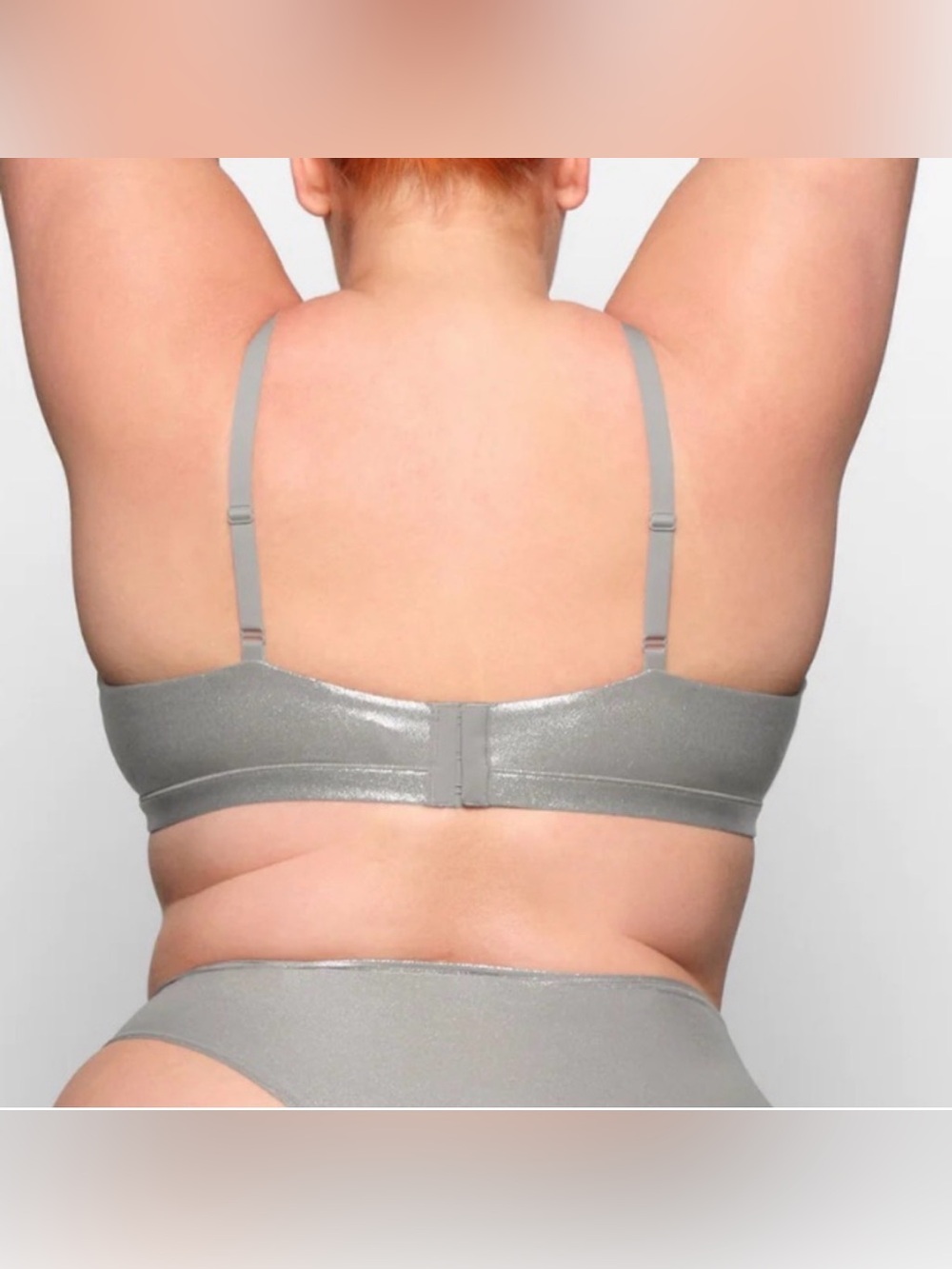 Skims Crossover Bralette Metallic Silver Triangle Limited Edition Small - Picture 2 of 7